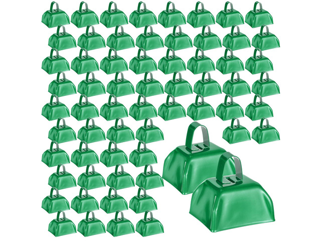 72 Pcs Metal Cowbells with Handle Cowbells Noise Makers Small Call Bells Bulk for Decorations Football Games Sport Event Cheering Ornament Wedding...