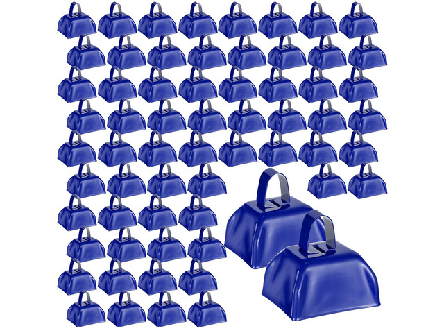 72 Pcs Metal Cowbells with Handle Cowbells Noise Makers Small Call Bells Bulk for Decorations Football Games Sport Event Cheering Ornament Wedding...