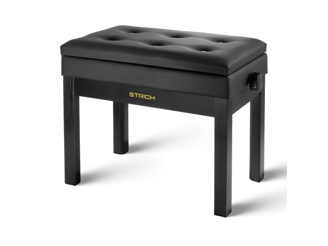 Adjustable Piano Bench with Storage, Wooden Keyboard Bench with Bookcase Stool Chair Seat with High-Density Sponges Cushion for Piano Shop Music...