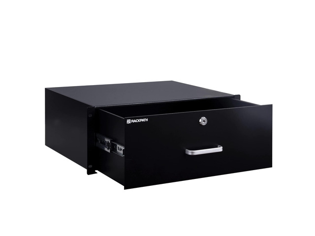 4U Rack Mount Drawer for 19 Inch AV/Network/DJ Equipment Racks or Cabinets with Lock and Key