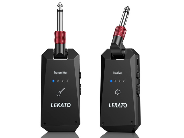 5.8G Wireless Guitar System Upgraded Rechargeable Wireless Guitar Transmitter Receiver, Super Long 8 Hours Battery Life, 4 Channels Guitar Wireless...