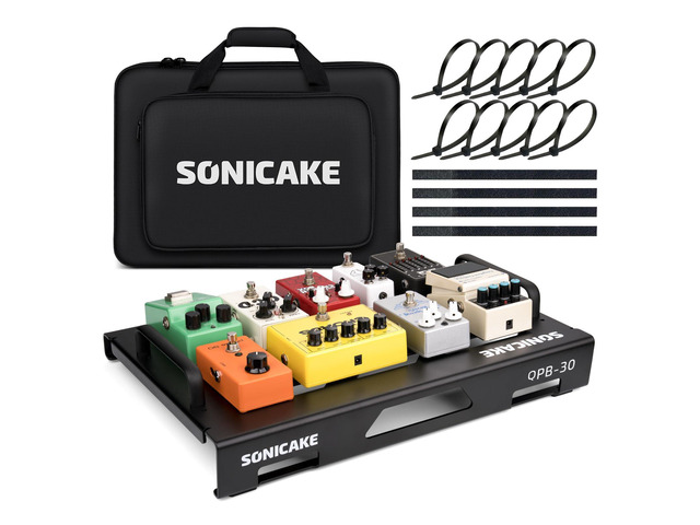 18' Guitar Pedal Board, Guitar Effects Light Aluminum Alloy Pedalboard 18'x 12.7' with Carry Bag, Included Pedals Mountain Tape, Cable Tie &...