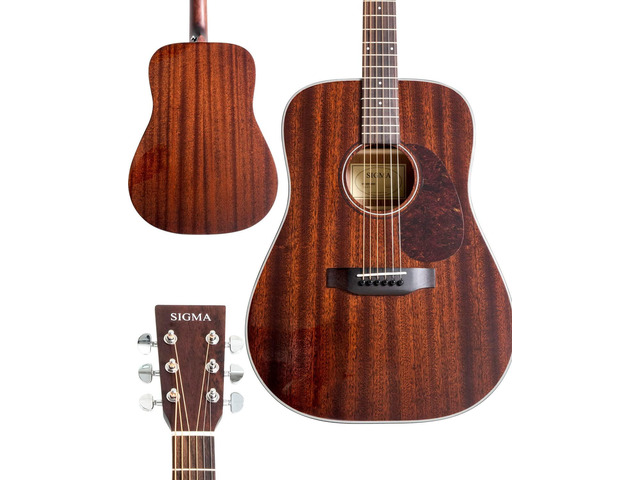 41 Acoustic Guitar, Dreadnought, 4/4 Full-Size, with Name Brand EXP16 Strings, Solid Mahogany Top, Natural Gloss, Mahogany Back & Sides, Right(30D)