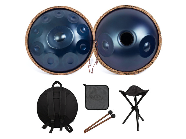 Handpan Drum 19 Inch for Beginners 10 Notes - Hand Pan Drum(Blue) Hand Drum D Minor Kurd 432Hz Professional Hand Pan,Handpan Instrument,Premium...