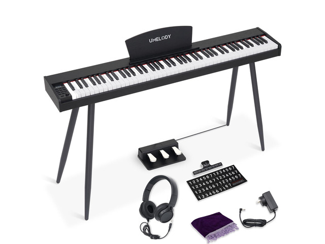 88 Key Digital Piano with Semi-Weighted Keys, Full Size Electric Keyboard for Beginners & Adults, Realistic Touch, Built-in Speakers, Sustain...