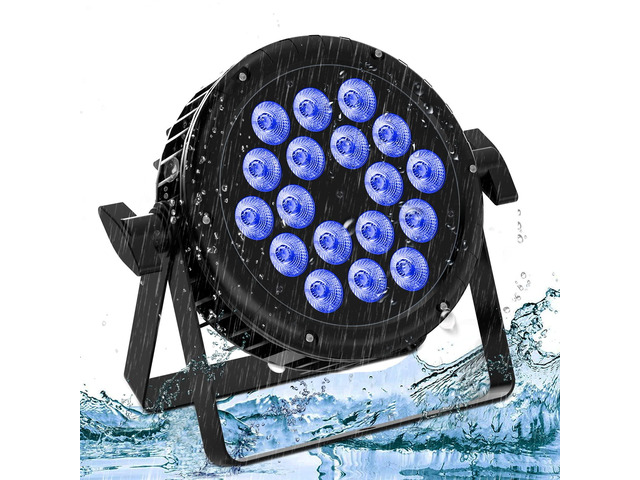 Waterproof LED Par Light 18X18W RGBW IP67 Stage Light, DMX512 Sound Activated LED Stage Lights for Outdoor Club KTV Music Show Wedding Christmas...