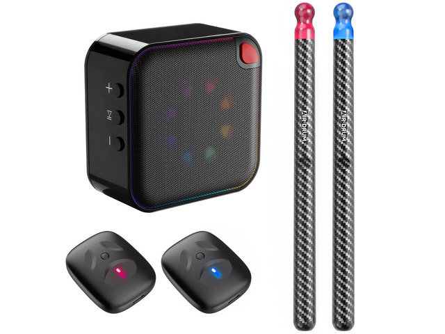 Upgraded Air Drumsticks with Speaker, Virtual Drum Sticks, Electronic Drum Set & Pedals & Bluetooth Adapter & 8 Sounds, 3D Motion Sensing RGB, for...