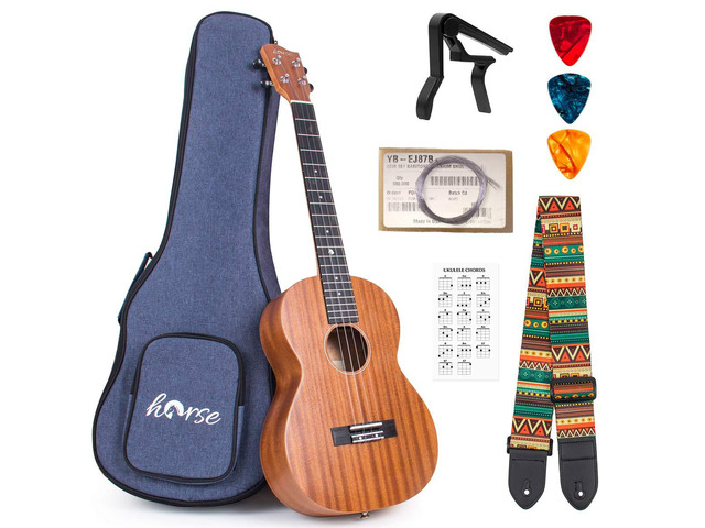 Baritone Ukulele, 30 Inch Professional Musical Instrument Ukelele for Adults Horse Uke Beginner Kit W/Gig Bag Strap OEM Strings Hawaiian Guitar...