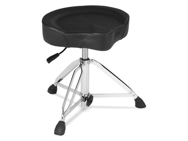 Hydraulic Drum Throne Black Nitro Gas Lift Support Easy Adjust Height, Motorcycle wide Saddle Drum Seat,Stable up to 400LB for Heavy Duty Adult...