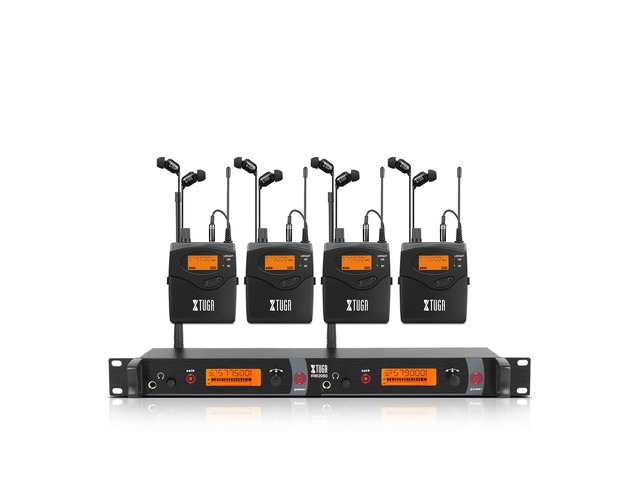 RW2080 Wireless in Ear Monitor System,4 Bodypacks UHF IEM(902-928mhz) Wireless IEM System,2*40 Frequencies,300Ft Range,Mono Dual Channel Stage...