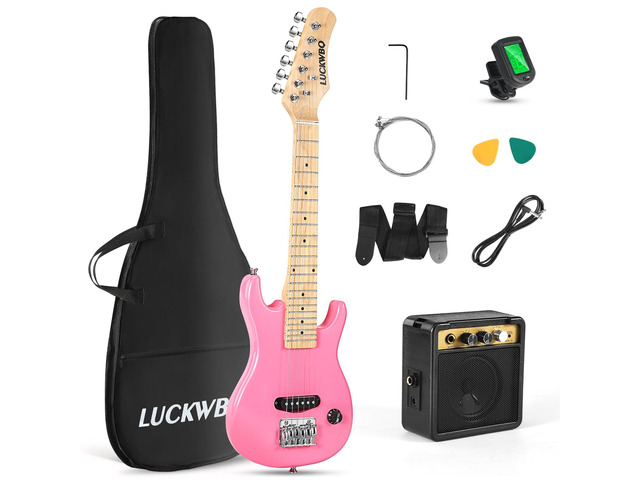 30 Inch Kids Electric Guitar Beginner Kits ST Style Mini Electric Guitar for Boys GirlsElectric guitar Starter Kit w/ 5W Amplifier, Strap, Gig Bag,...