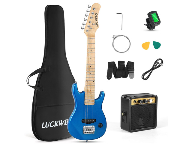 30 Inch Kids Electric Guitar Beginner Kits ST Style Mini Electric Guitar for Boys GirlsElectric guitar Starter Kit w/ 5W Amplifier, Strap, Gig Bag,...