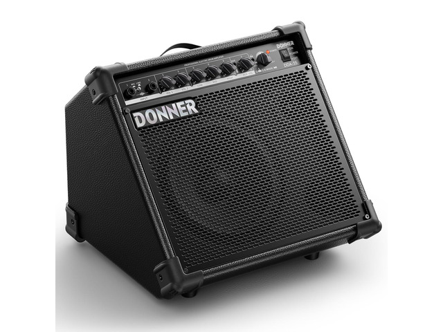 35-Watt Electronic Drum Amplifier DA-35, 2x8 Speakers, 2-Channel, 3-Band EQ, DI Out, Wireless Audio, Black, Compatible with Electronic Drum &...