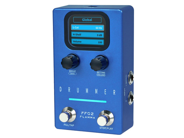 FF02 Drum Machine Guitar Pedal - 121 Drum Grooves, 11 Music Genres, Tap Tempo, Adjustable Rhythms, Stereo I/O for Live & Studio Use