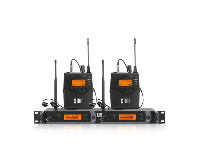 in Ear Monitor System Delivering Zero Latency Audio Mixes with 250-350ft Range, Built-in Limiter Circuit and 2-Channel UHF Frequencies for Live...