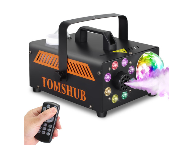 600W Fog Machine with Disco Ball & 13-Color LED Lights, 2000CFM High-Output Smoke Machine, Wireless Remote, Auto Spray, for Halloween, DJ,...