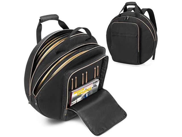 22' Cymbal Bag, Double Layer Cymbal Case with 6mm Padded Dividers Cymbal Gig Bag with Padded Handles and Backpack Straps, for Drum Cymbals and...