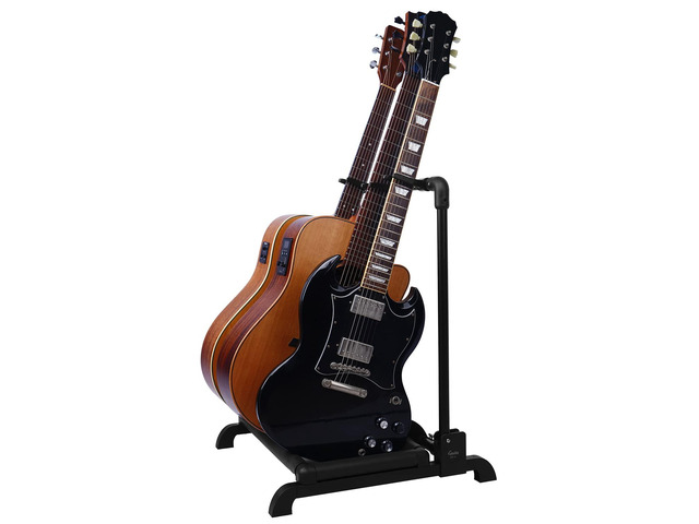 Multi Guitar Rack Stand Foldable Universal Display Rack Portable Guitar Holder for Band Stage Bass Acoustic Guitar -3 Holder GGS-12