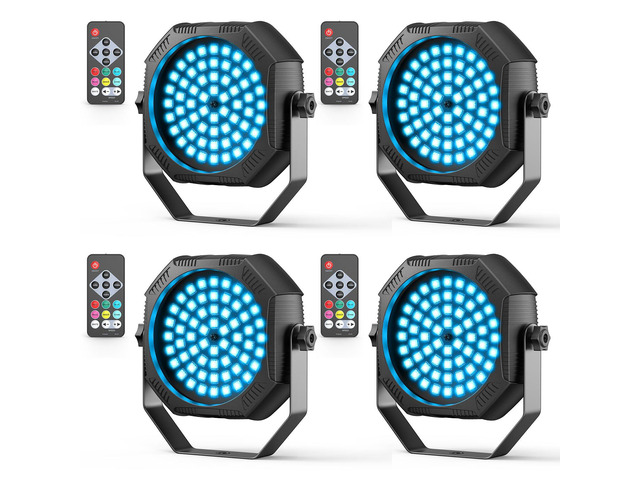 Battery Powered Stage Lights, Rechargeable Strobe Lights USB Powered Auto Sound Activated Control, 30W RGB LED Wireless Uplights for Events Wedding...