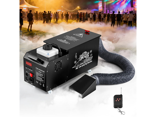 Low Lying Fog Machine Water Based, 1800W Ground Fog Machine with Wireless Remote, DMX 512 & Manual Control Replaces Bulky Dry Ice Machines ...