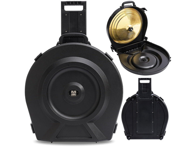 22'' Cymbal Case With Wheels, Rolling Cymbal Hard Case With Foam, Fits 10 × 21' Cymbals, Design for Drum Cymbal, Cymbal Vault Upgrade Cymbal Bag,...