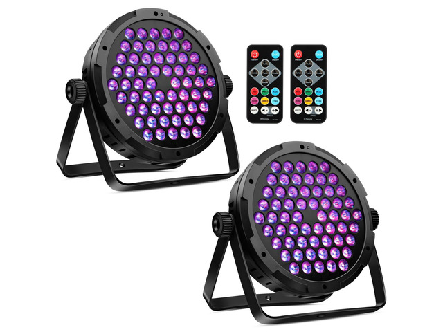 90W 60LED Dimmable Stage Par Light by Remote & DMX Control - 2Pack RGB, Sound Activated Multi Modes Uplights for Events Wedding Church Dance Club...