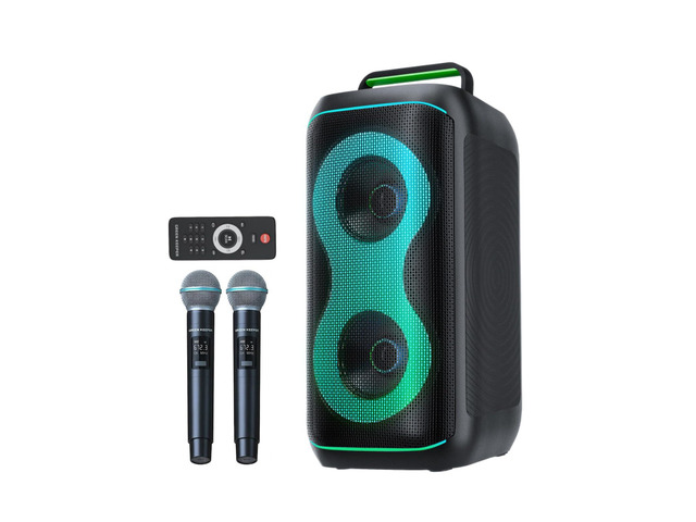 GKD61 Karaoke Machine for Adults with 2 Wireless UHF Microphones, 500W Peak Power Karaoke System with Dual 6.5'' Subwoofers, Portable Party...