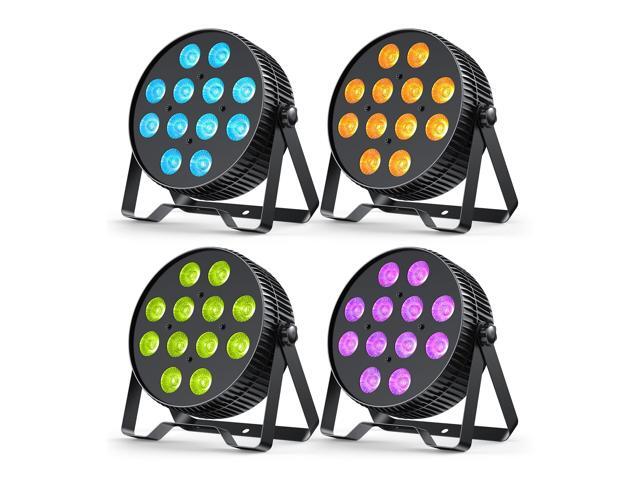 12X18W LED Stage Light,6-in-1 RGBAL+UV DJ Par Lights-4 Packs 12W*18 PCS RGB+Lime Amber UV LEDs, Auto/Sound/DMX512/Master-Slave, Ideal For...