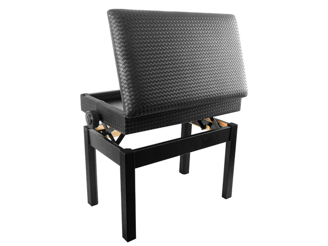 Adjustable Piano Bench with Storage, Waterproof Synthetic Leather Padded Seat, with 2.4 inch Thicken Soft Cushion, Wooden Piano Stand for Keyboards...