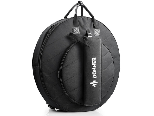 Cymbal Bag with Drumstick Bag, Cymbal Backpack with Handle and Hideable Dual Shoulder Straps, Holds 6 Cymbals and 6 Drum Sticks, Fits Ride up to 24...