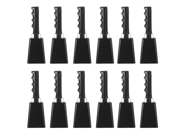 9inch Cow Bells for Football Games, 12pcs Cowbells for Sporting Events Bulk Loud Noise Makers Metal Cow Bell with Handle for Cheering Competition...