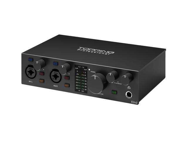 E2X2 USB Audio Interface - High-Performance Mixer & Recording Interface for PC, Mac, iPhone & Android - Ultra-Linear Preamp, 48V Phantom Power, Low...