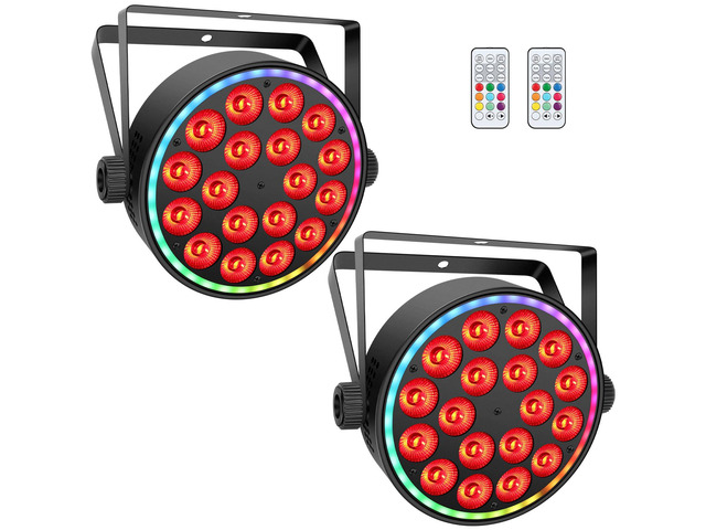 Stage Par Lights for Party: Dual-Effect Ring LED Surrounded 180W RGBW Par Can - Metal Casing - Remote & DMX Control - DJ Event Planner Easy Setup for...