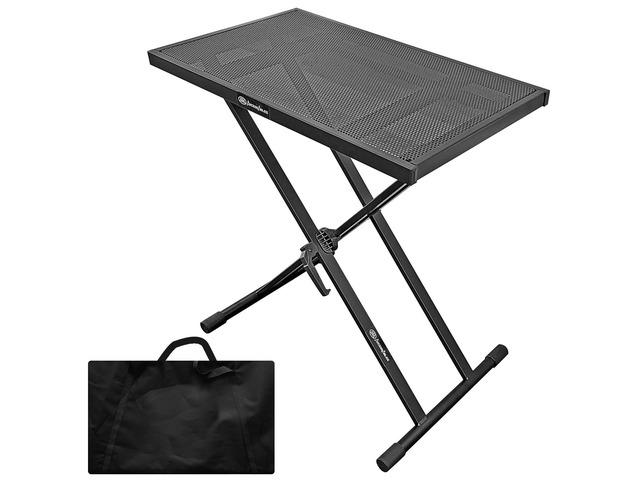 AxcessAbles Light Weight Portable DJ Table Stand with Gig Bag X Style Keyboard Stand, Tabletop DJ Desk with Travel case DJ Table Stand Laptop,...