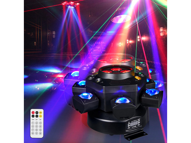 Moving Head DJ Lights 6-Arm Lamp with Remote Control 150w RGBW 4in1 LED DJ Stage Lights Moving Head Disco Light DMX512 & Sound Activated Rotating...