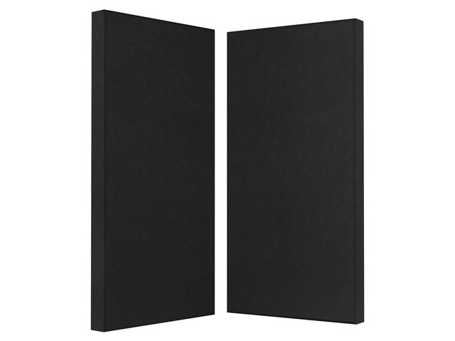 2 Thick Acoustic Panels with Hanging Hardware, 2 PCS 47.2 x 23.6 Fiberglass Sound Absorbing Panels for Home Theater Church Office Wall, Black