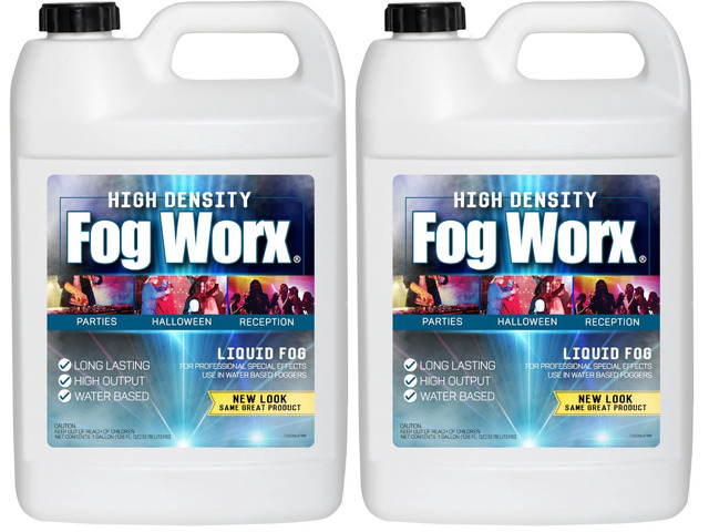FogWorx Extreme High Density Fog Juice Gallon - Long Lasting, High Output, Odorless Water Based Fog Machine Fluid - for 400 Watt to 1500 Watt...