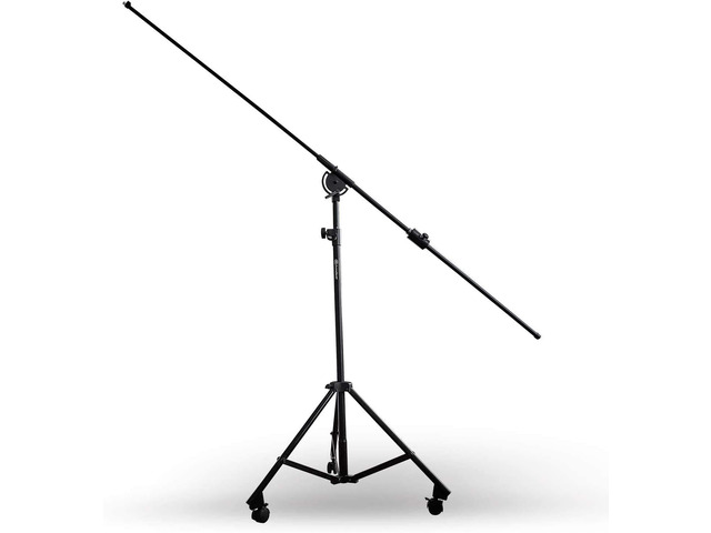 AxcessAbles Heavy Duty Microphone Boom Stand with Weighted Tripod Base 80-inch Height Overhead Mic Stand 96 Inch Boom Arm Stand Shotgun Video...