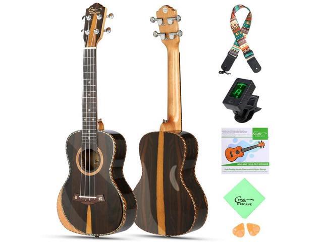 Concert Ukulele 23 inch UKS-2, 4 Strings Ukeleles For Beginners, Sapele Hawaiian Ukele with Ukulele Case and Ukele String Set (Ziricote Glossy)