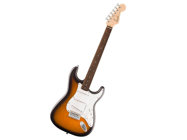 Squier Debut Stratocaster Beginner Electric Guitar, 2-Color Sunburst Starter electric guitar for kids and adults, free lessons included,...