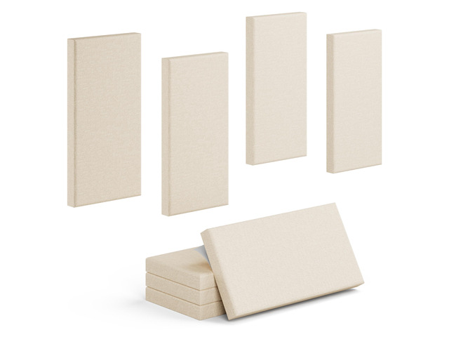 4 Pack High-Density Core with Fabric Cover Acoustic Panels 24×12×2 in Self-Adhesive Soundproofing and Sound-Absorbing Wall Panels for Echo...