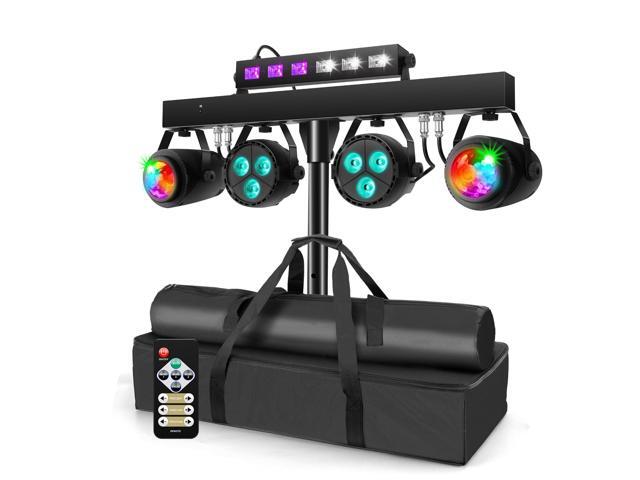 DJ Lights Package with Stand 7.5Ft, DJ Light for Parties Sound Activated, DMX & Remote Control Portable Gig Bar Lights LED Stage Lighting System...