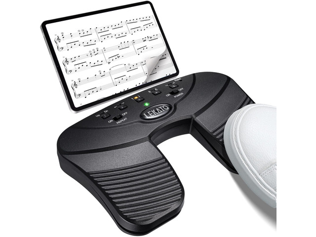Wireless Bluetooth Page Turner Pedal Music Page Turner Pedal for Ipad,Tablets Android IOS Phones Rechargeable Foot Pedal Silent Page Turner Ipad...
