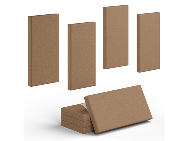 4 Pack High-Density Core with Fabric Cover Acoustic Panels 24×12×2 In Self-Adhesive Soundproofing and Sound-Absorbing Wall Panels for Echo...
