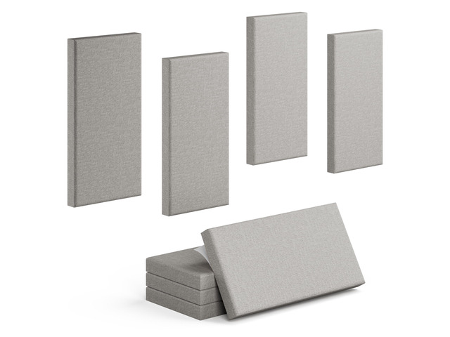 4 Pack High-Density Core with Fabric Cover Acoustic Panels 24×12×2 In Self-Adhesive Soundproofing and Sound-Absorbing Wall Panels for Echo...