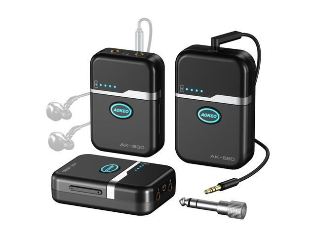 AK-680 Wireless In Ear Monitor System,5.8G Professional Stereo IEM Monitoring with Transmitter & Bodypack Receiver,Ultra Low Latency Auto Sync...