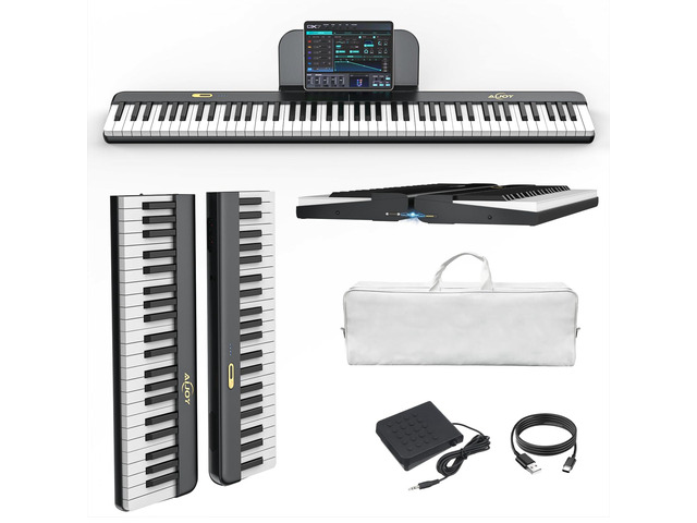 88 Keys Piano Keyboard with Magnetic Connection, ASP-10M Detachable Electric Piano for Beginners, Portable Digital Piano for Travel with Sensitive...
