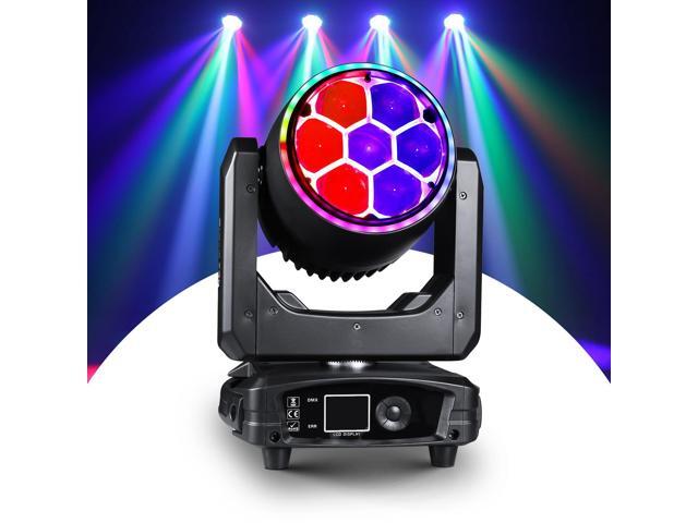 300W Moving Head DJ Light 7x40W LED Stage Lights RGBW Beam & Wash & Halo DMX512 Sound Activated for Parties Club Disco Events Wedding Church Opera