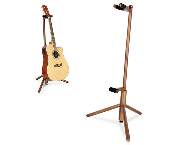 Guitar Stand, Solid Wood Acoustic Guitar Stand Floor with Padding Acoustic Guitar Stand,Single Neck Support,Walnut Color for Acoustic Guitar,...