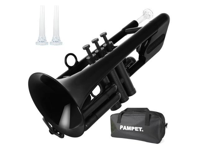 SEA LION Professional Plastic Bb Trumpet Set for Student Beginner (Black)